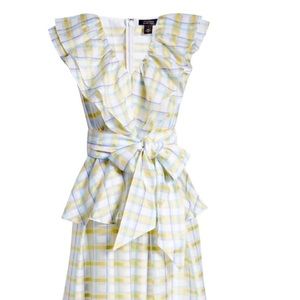 Halogen x Atlantic Pacific Bow Front Plaid Ruffle